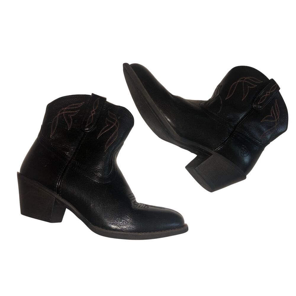 Ariat Darlin Western Booties Size 7 Old Black Round Toe Cowgirl Country Chic
